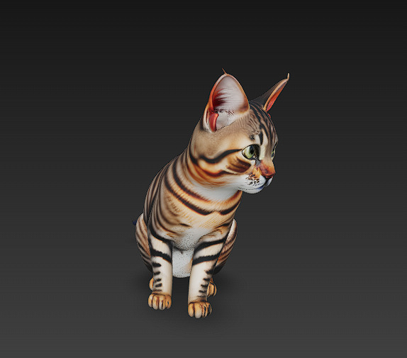 Cat Realistic 3D Model Basic - Low Poly Realistic Low-poly 3D model_2