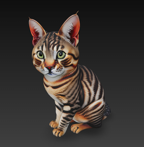 Cat Realistic 3D Model Basic - Low Poly Realistic Low-poly 3D model_4