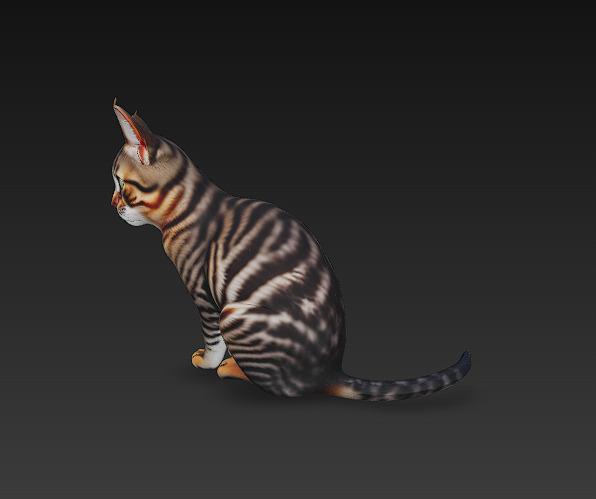 Cat Realistic 3D Model Basic - Low Poly Realistic Low-poly 3D model_7