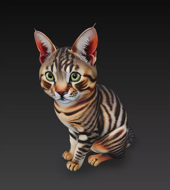 Cat Realistic 3D Model Basic - Low Poly Realistic Low-poly 3D model_0