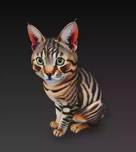 Cat Realistic 3D Model Basic - Low Poly Realistic