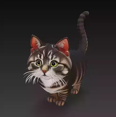 Cat Realistic 3D Model Basic - Low Poly Realistic