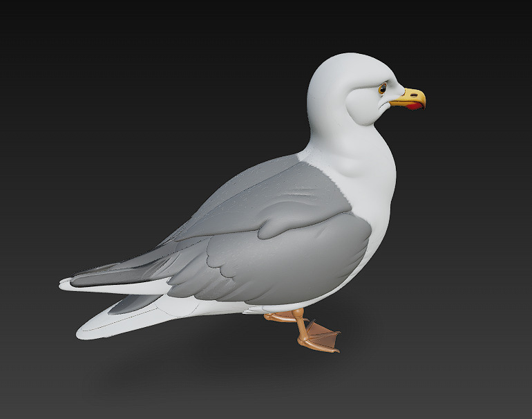 Seagull Realistic 3D Model Basic - Low Poly Realistic Low-poly 3D model_2