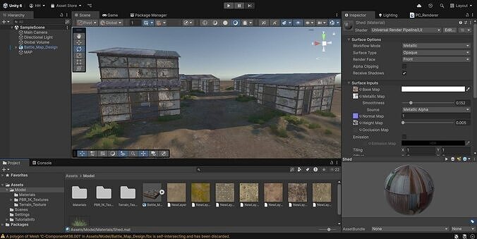 Village Houses Low-poly 3D model 3