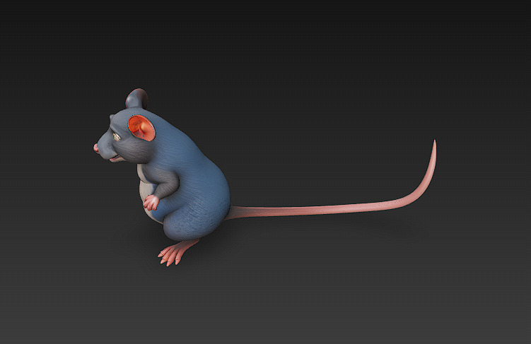 Rat Realistic 3D Model Basic - Low Poly Realistic Low-poly 3D model_4