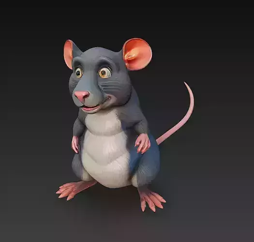 Rat Realistic 3D Model Basic - Low Poly Realistic