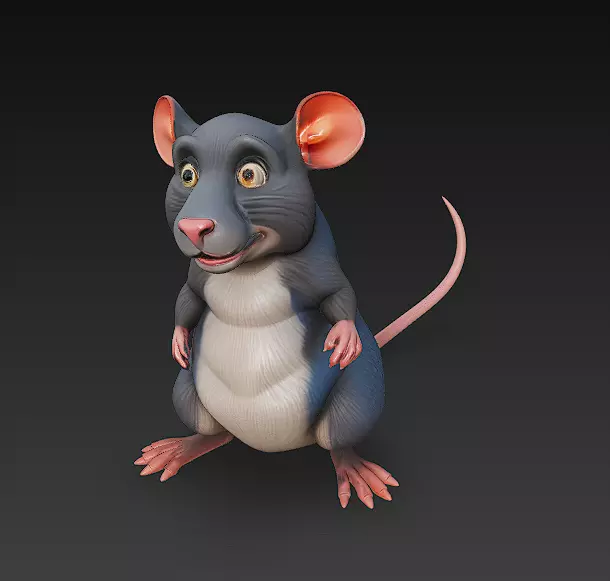 Rat Realistic 3D Model Basic - Low Poly Realistic Low-poly 3D model_0