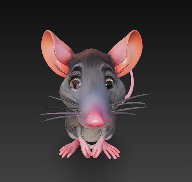 Rat Realistic 3D Model Basic - Low Poly Realistic Low-poly 3D model_1