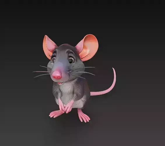 Rat Realistic 3D Model Basic - Low Poly Realistic