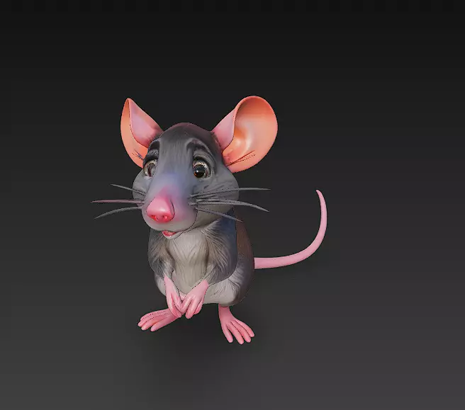 Rat Realistic 3D Model Basic - Low Poly Realistic Low-poly 3D model_0