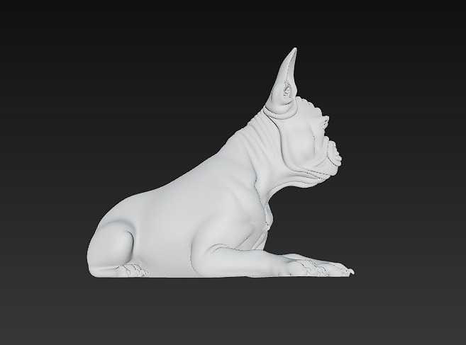 French Bulldog Dog Realistic 3D Model - Low Poly Realistic Low-poly 3D model_10