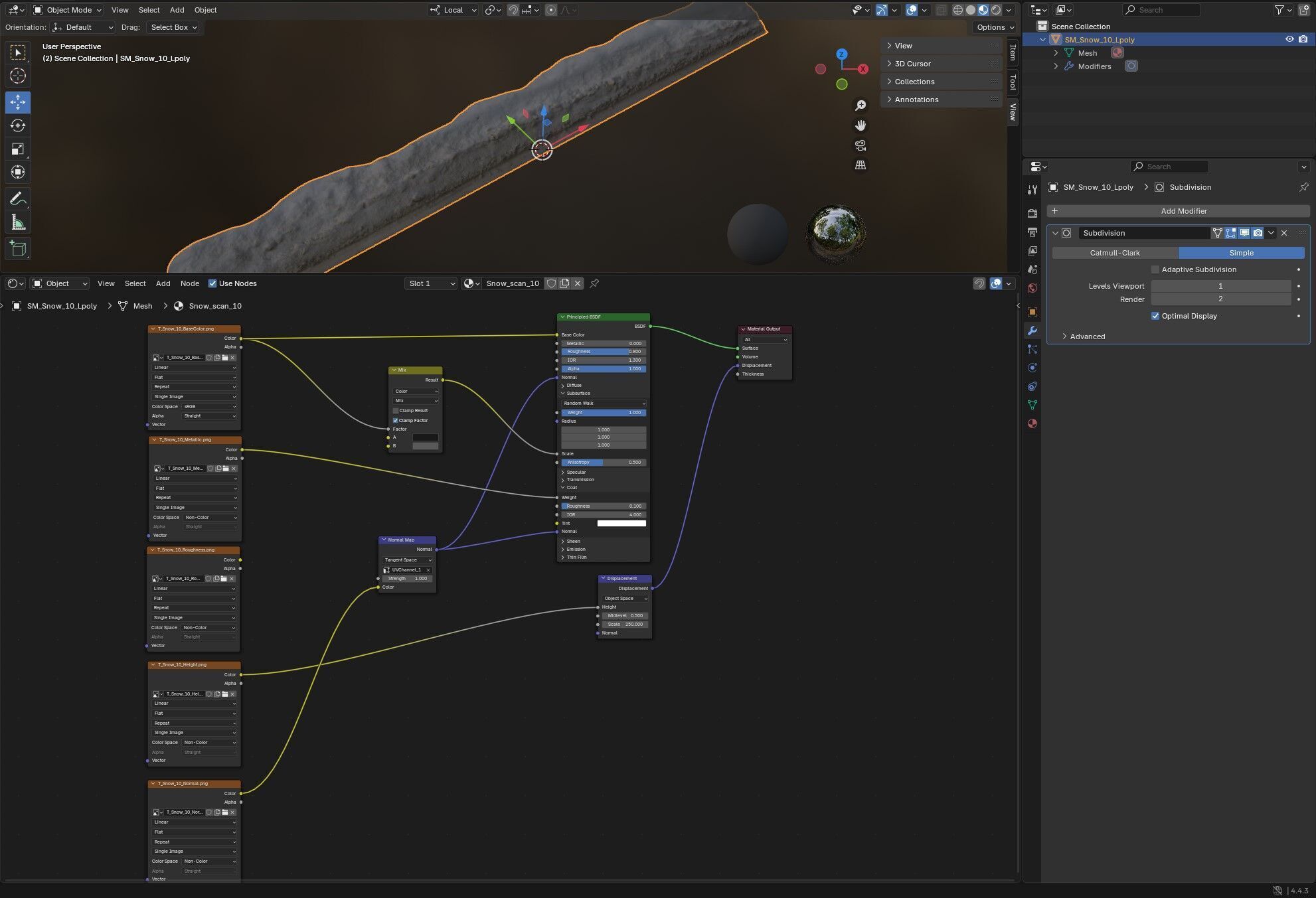 Snow 10 dirty PBR Low-poly 3D model_13