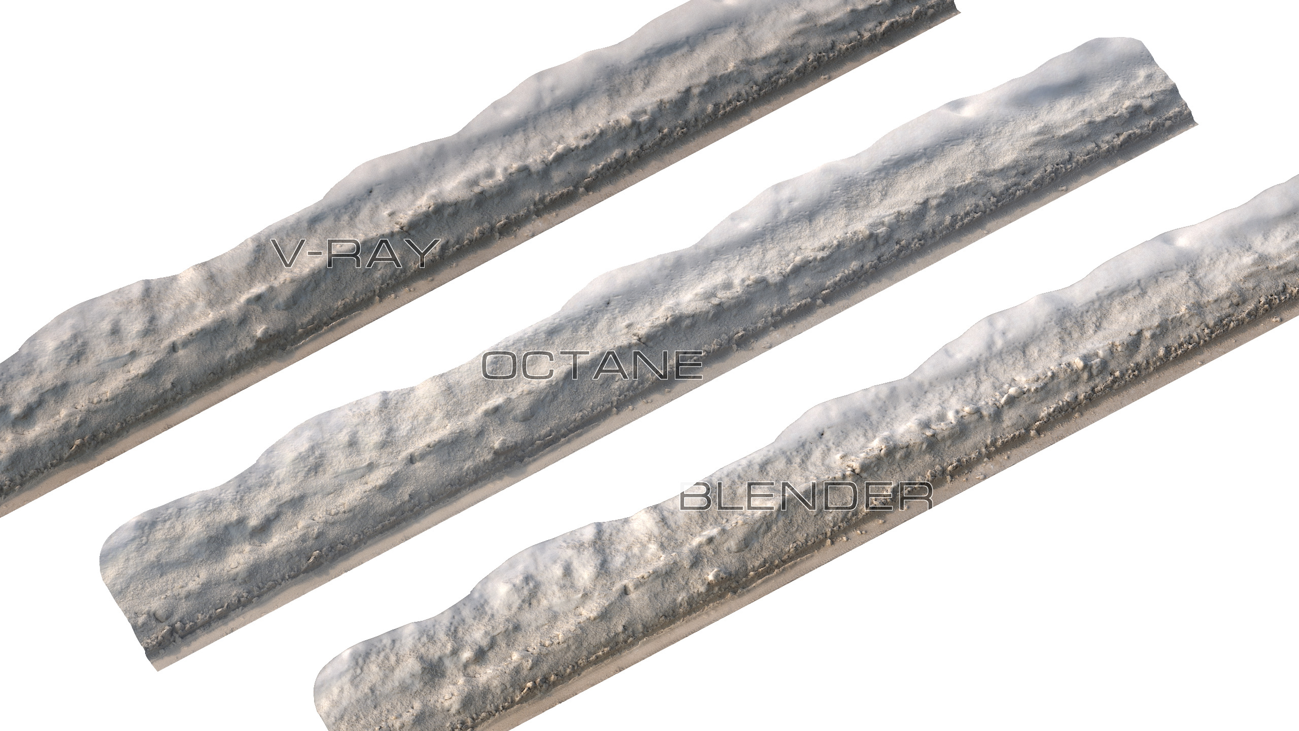 Snow 10 dirty PBR Low-poly 3D model_3