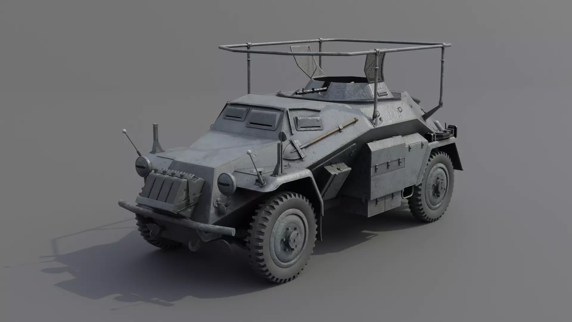 SdKfz 223 Armored car Low-poly 3D model_0