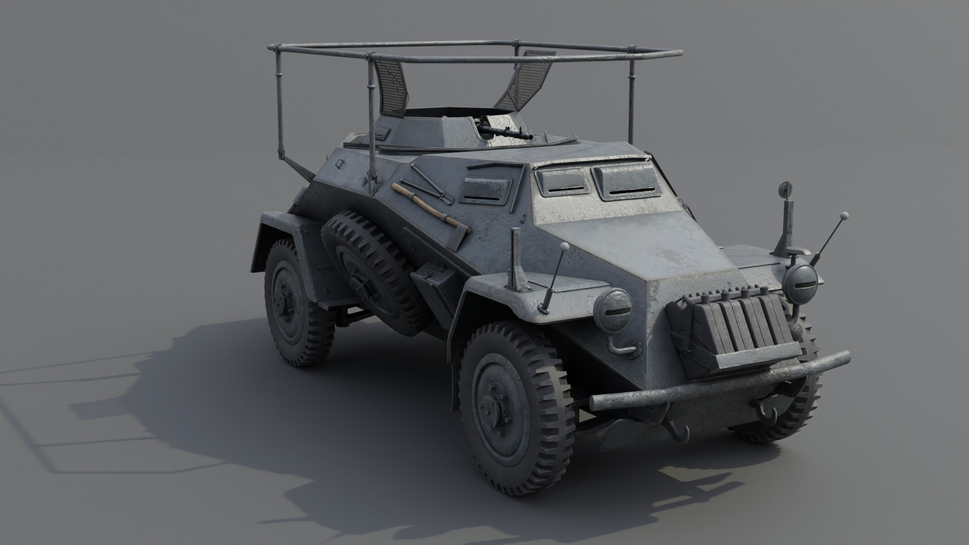 SdKfz 223 Armored car Low-poly 3D model_14