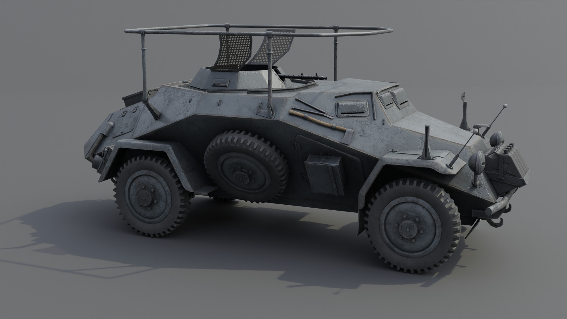 SdKfz 223 Armored car Low-poly 3D model_15