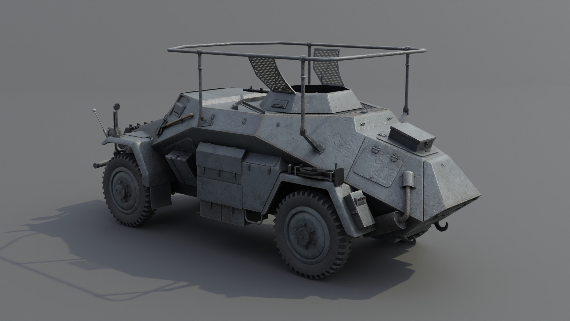 SdKfz 223 Armored car Low-poly 3D model_7