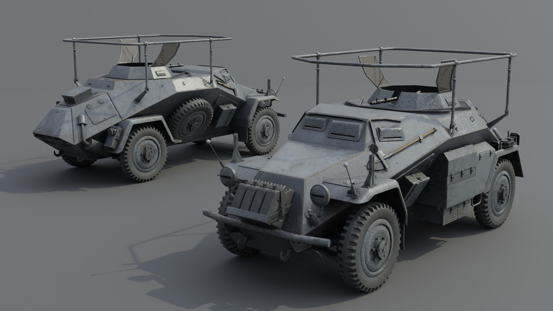 SdKfz 223 Armored car Low-poly 3D model_2