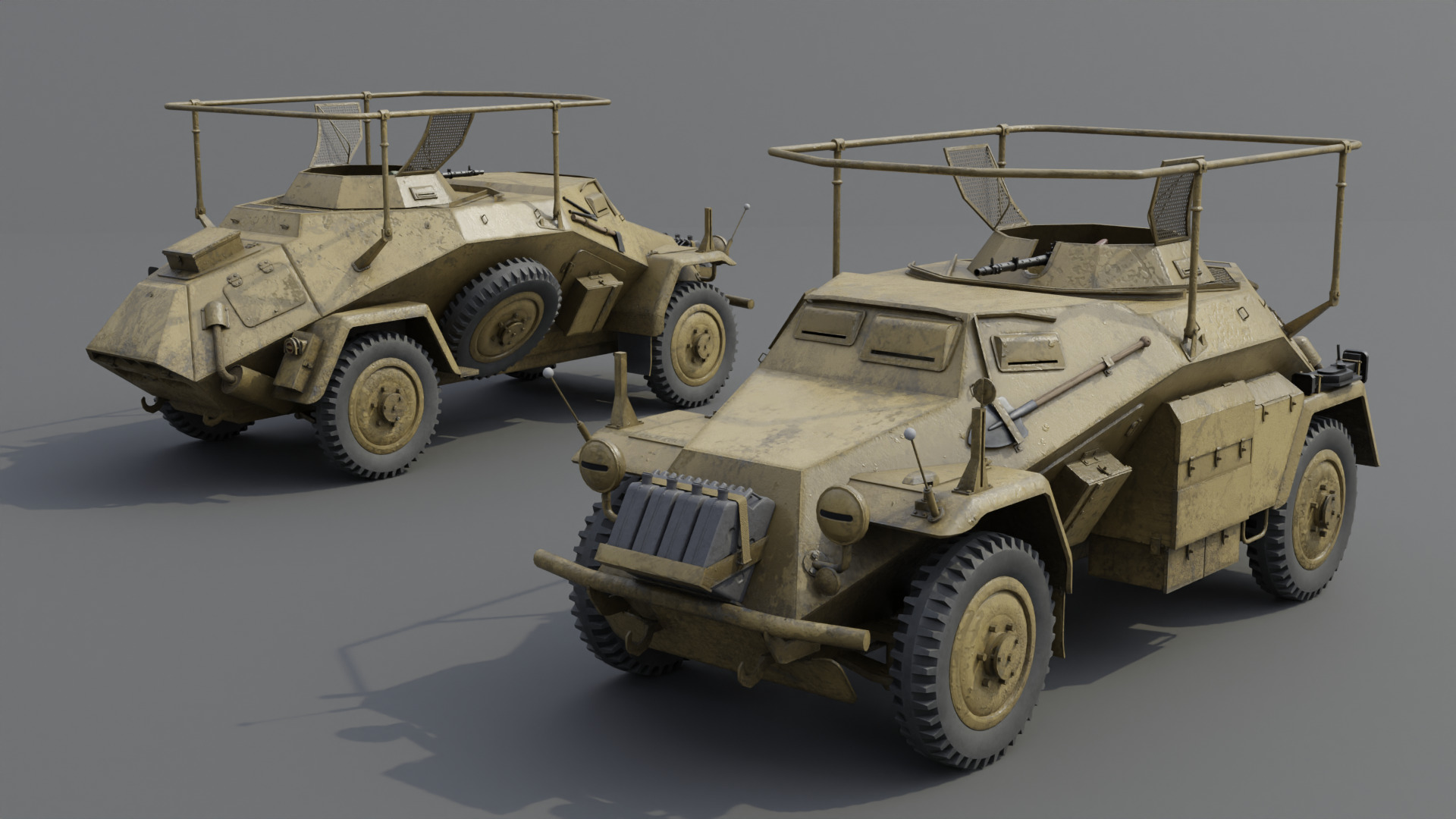 SdKfz 223 Armored car Low-poly 3D model_3