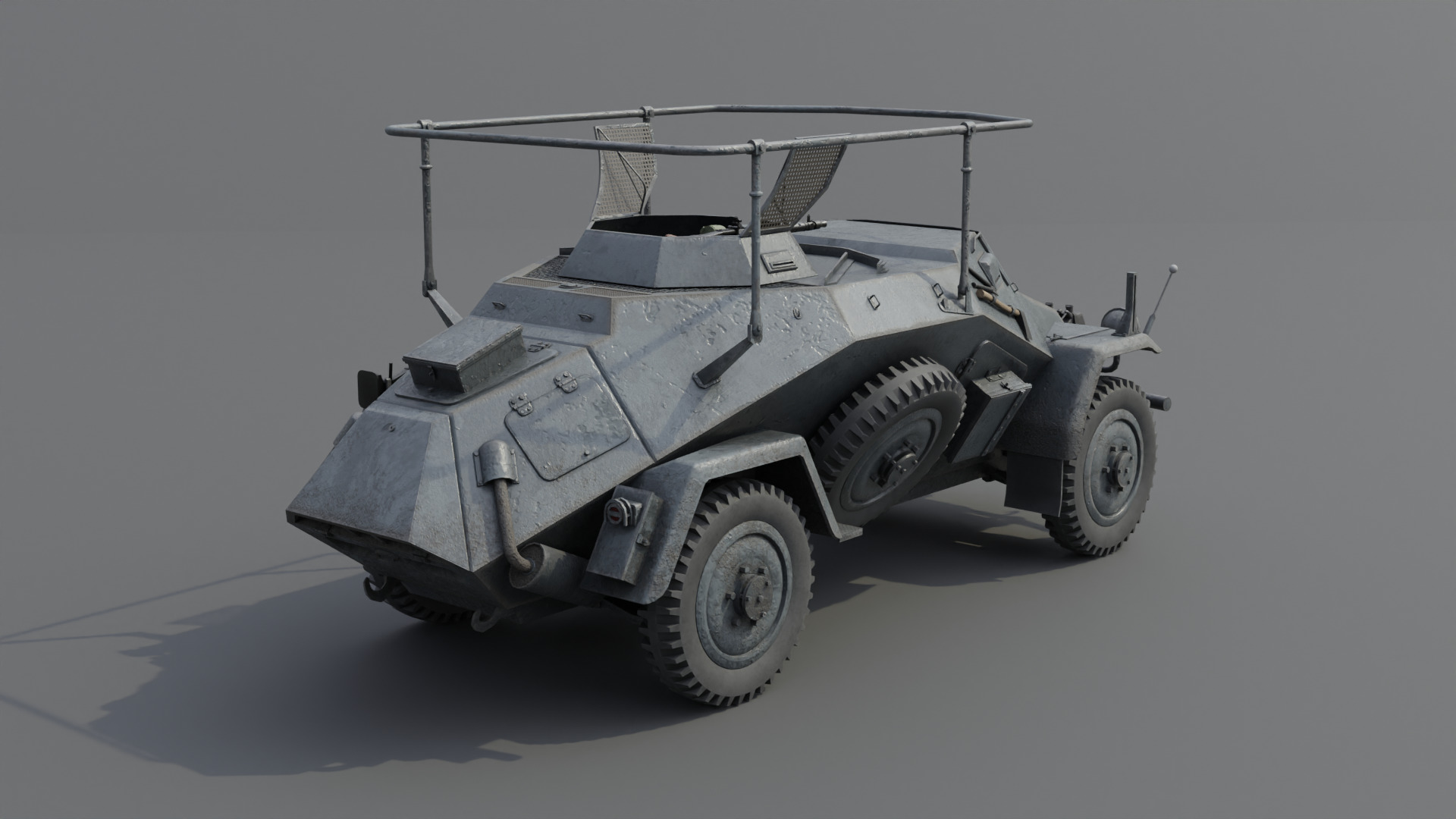 SdKfz 223 Armored car Low-poly 3D model_6