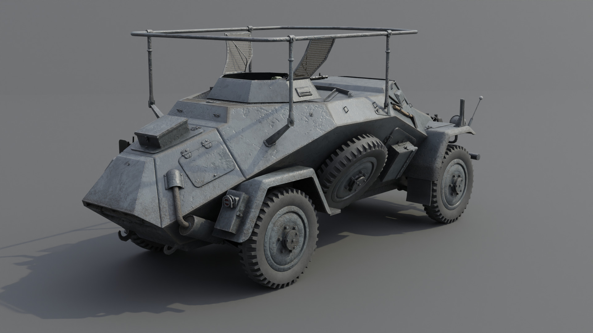 SdKfz 223 Armored car Low-poly 3D model_17