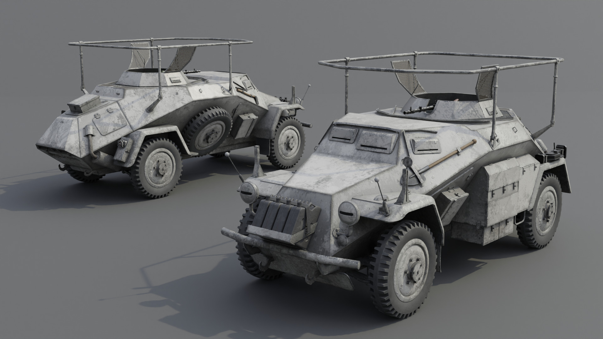 SdKfz 223 Armored car Low-poly 3D model_4
