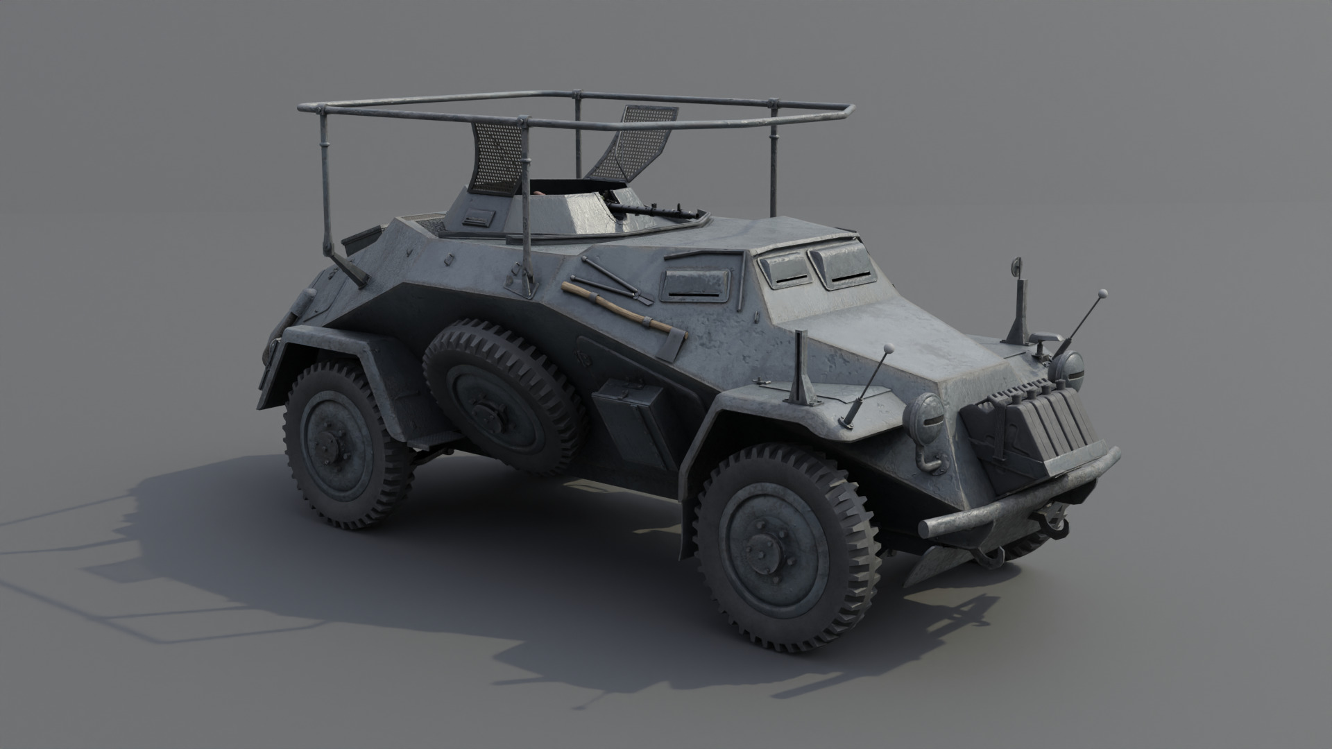 SdKfz 223 Armored car Low-poly 3D model_5