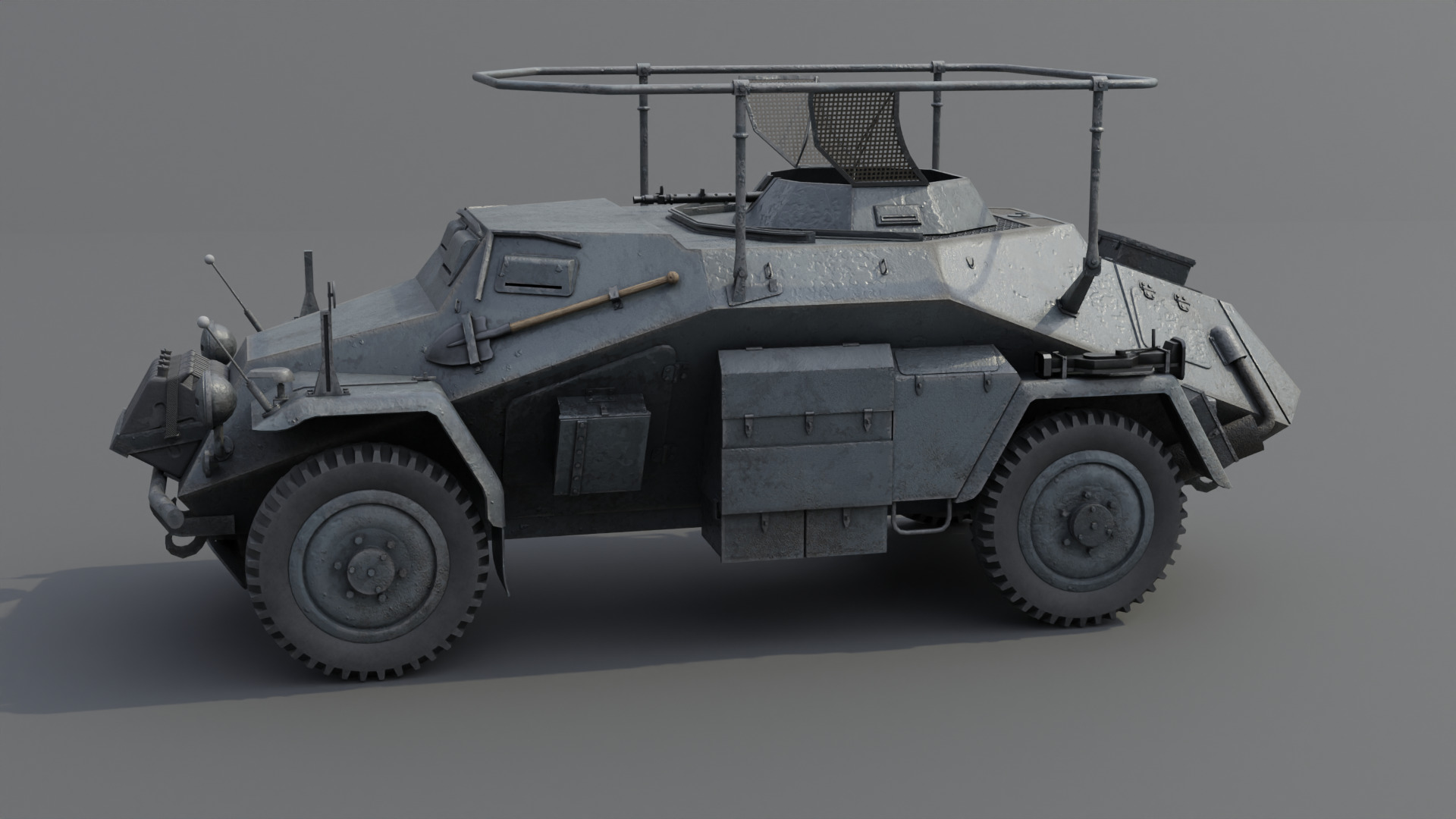 SdKfz 223 Armored car Low-poly 3D model_21