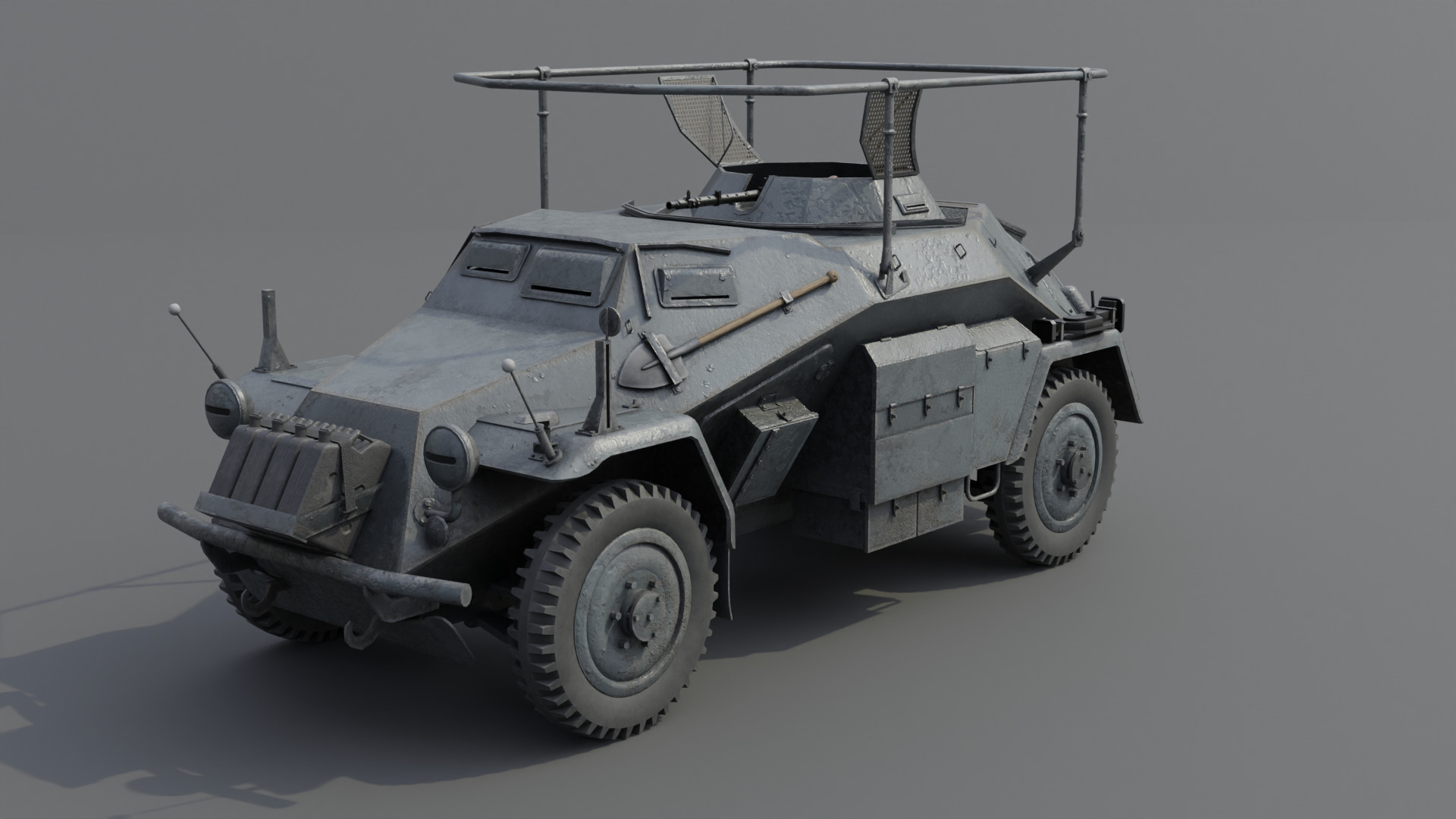 SdKfz 223 Armored car Low-poly 3D model_22