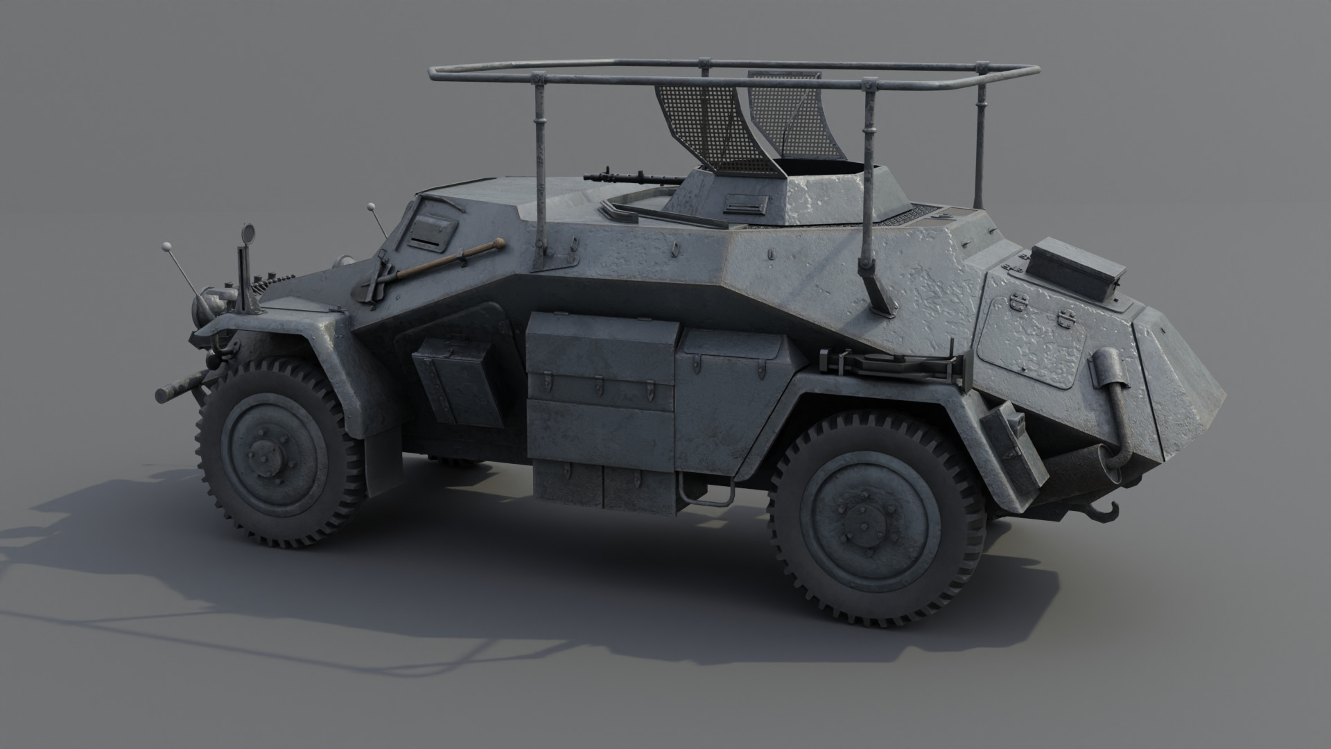 SdKfz 223 Armored car Low-poly 3D model_20