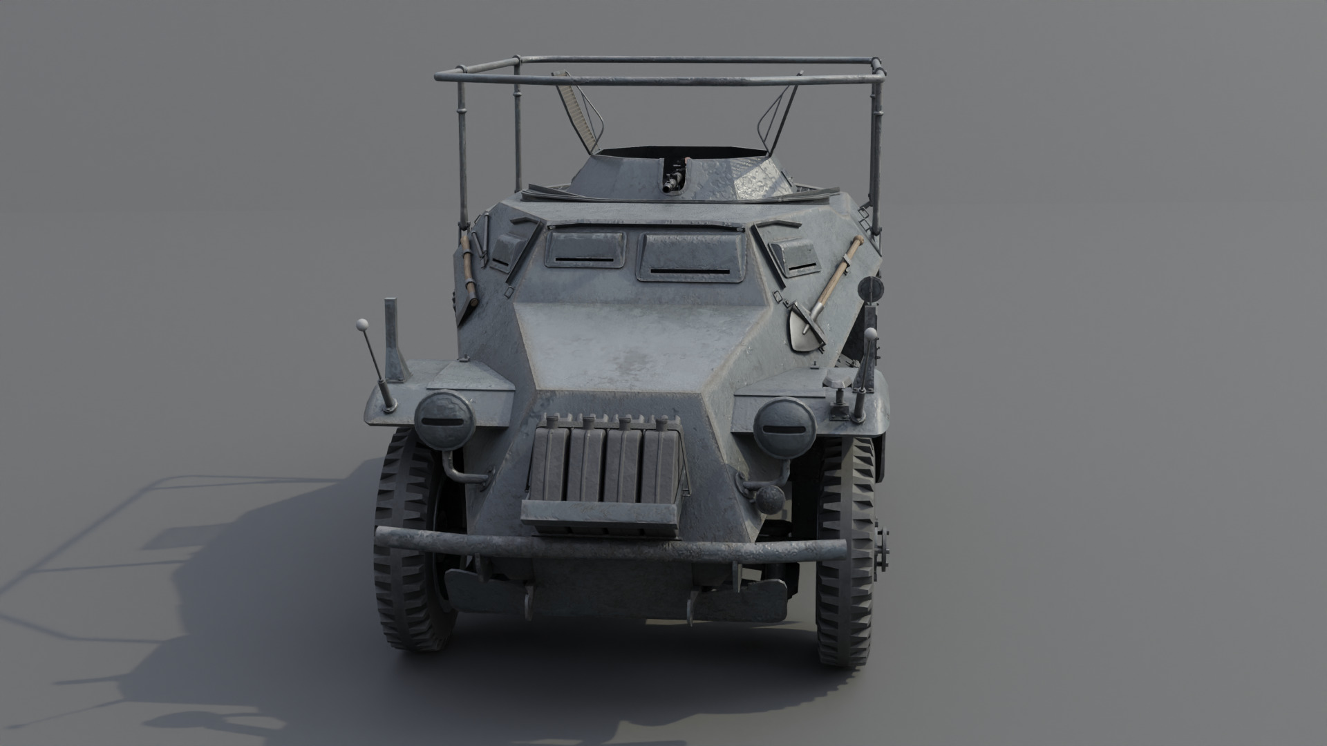 SdKfz 223 Armored car Low-poly 3D model_13