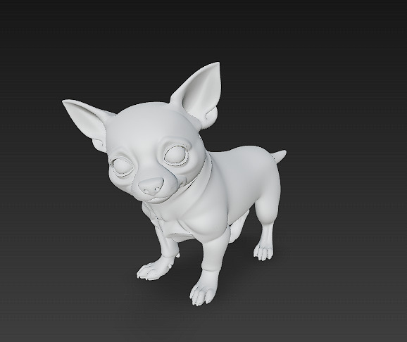 Chihuahua Dog Realistic 3D Model - Low Poly Realistic Low-poly 3D model_11