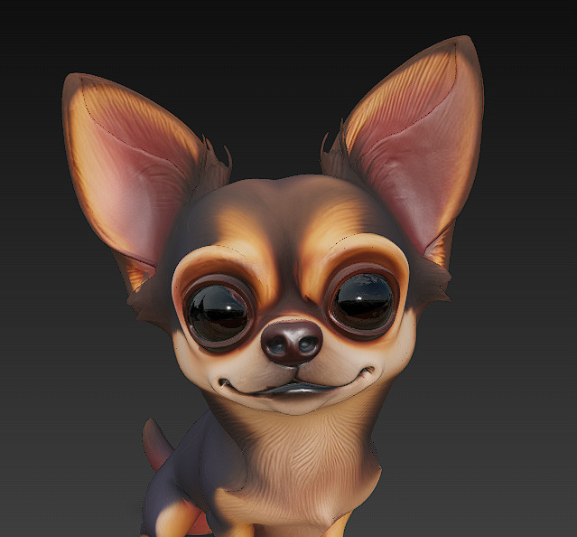 Chihuahua Dog Realistic 3D Model - Low Poly Realistic Low-poly 3D model_2