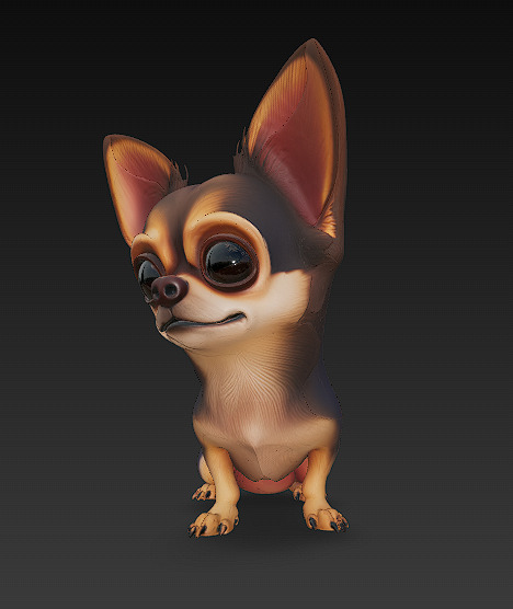 Chihuahua Dog Realistic 3D Model - Low Poly Realistic Low-poly 3D model_3