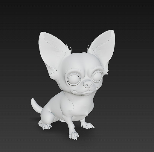 Chihuahua Dog Realistic 3D Model - Low Poly Realistic Low-poly 3D model_10