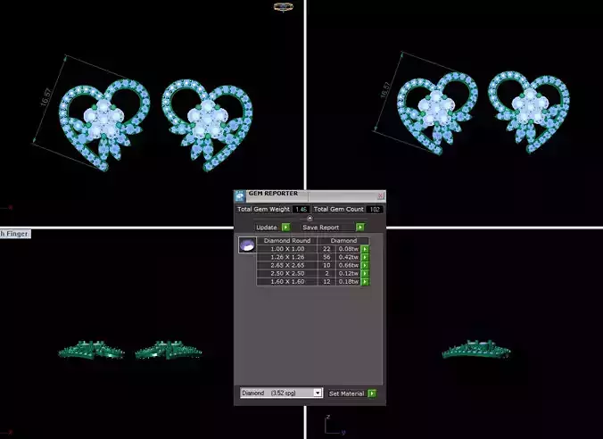 Heart Diamond Earring AI00048E