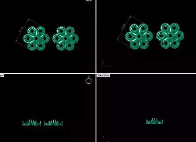 Flower Earring AI00046E 3D print model