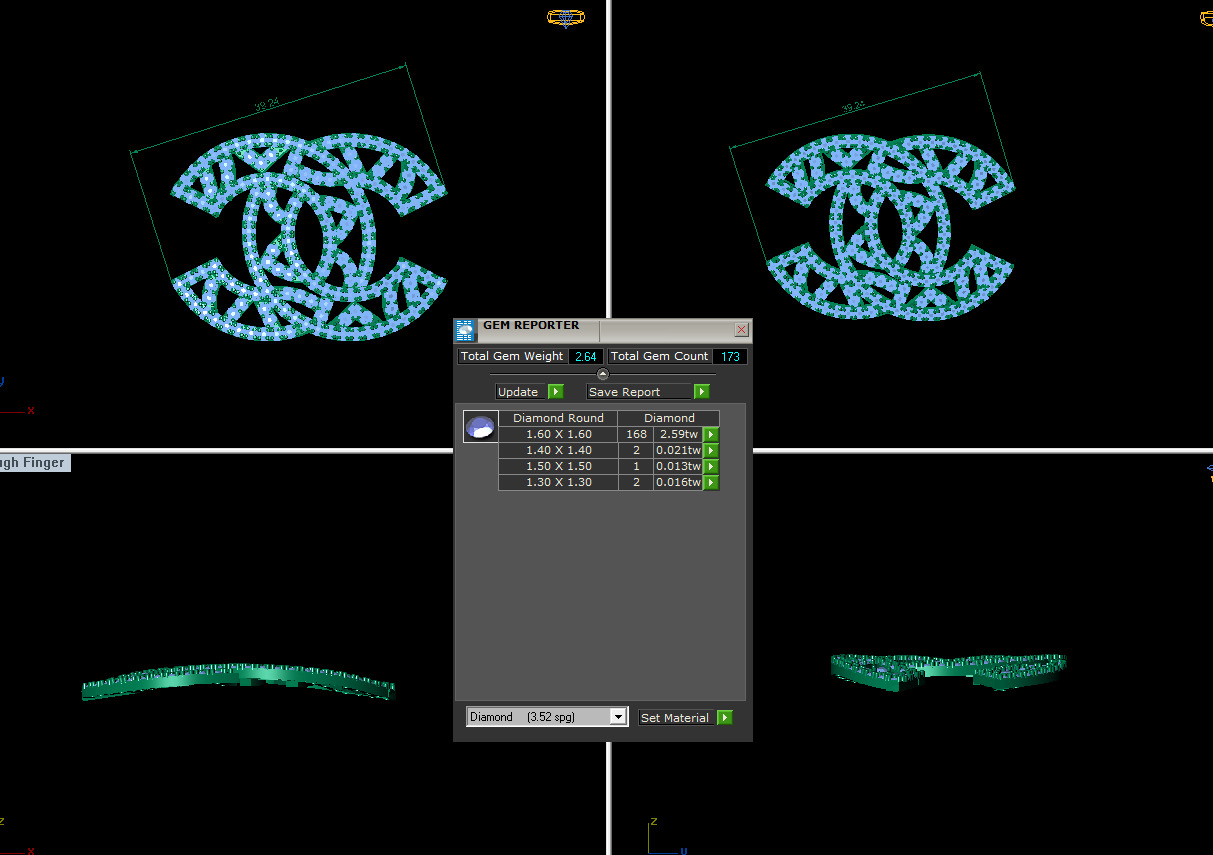 CC Diamond Pendant AI00045E 3D print model_2