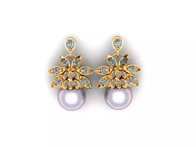 Pear Earring AI00036E 3D print model Pear Earring AI00036E 3D print model