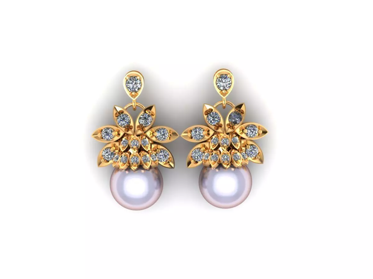 Pear Earring AI00036E 3D print model_0