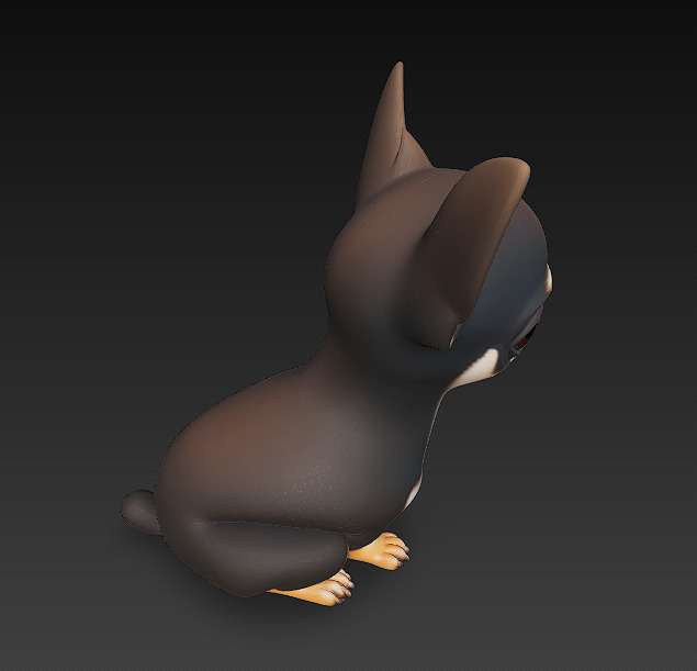 Chihuahua Dog Realistic 3D Model - Low Poly Realistic Low-poly 3D model_3