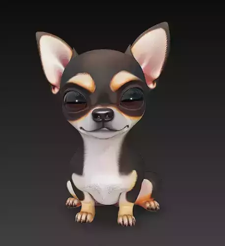 Chihuahua Dog Realistic 3D Model - Low Poly Realistic