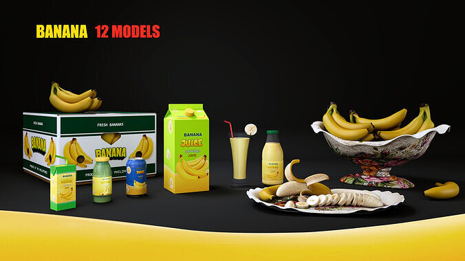 Banana Low-poly 3D model