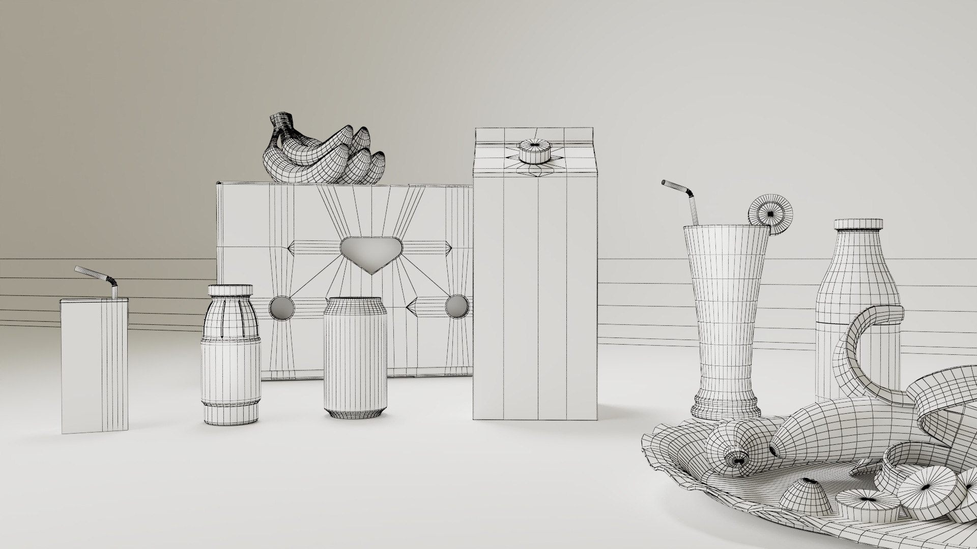 Banana Low-poly 3D model_12