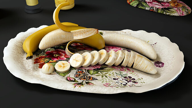 Banana Low-poly 3D model 4