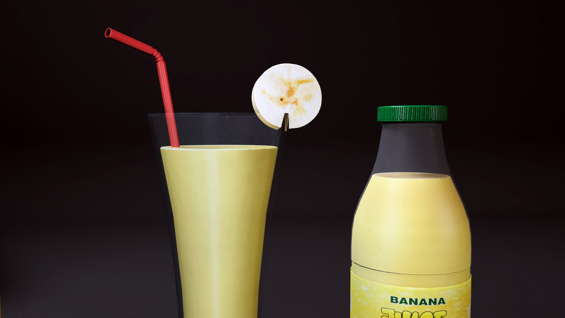 Banana Low-poly 3D model_5