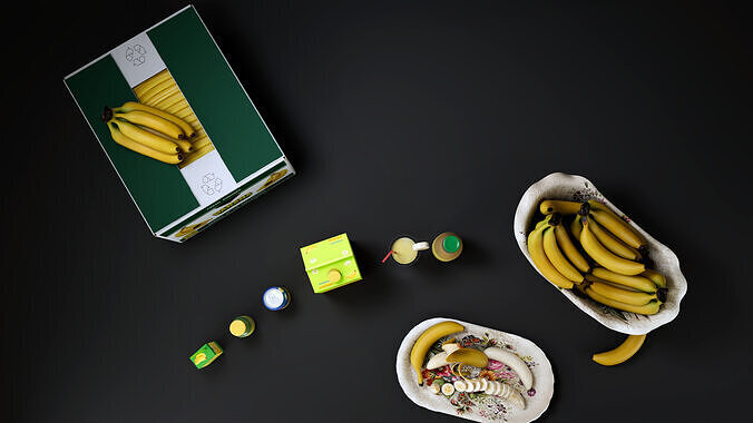 Banana Low-poly 3D model 7