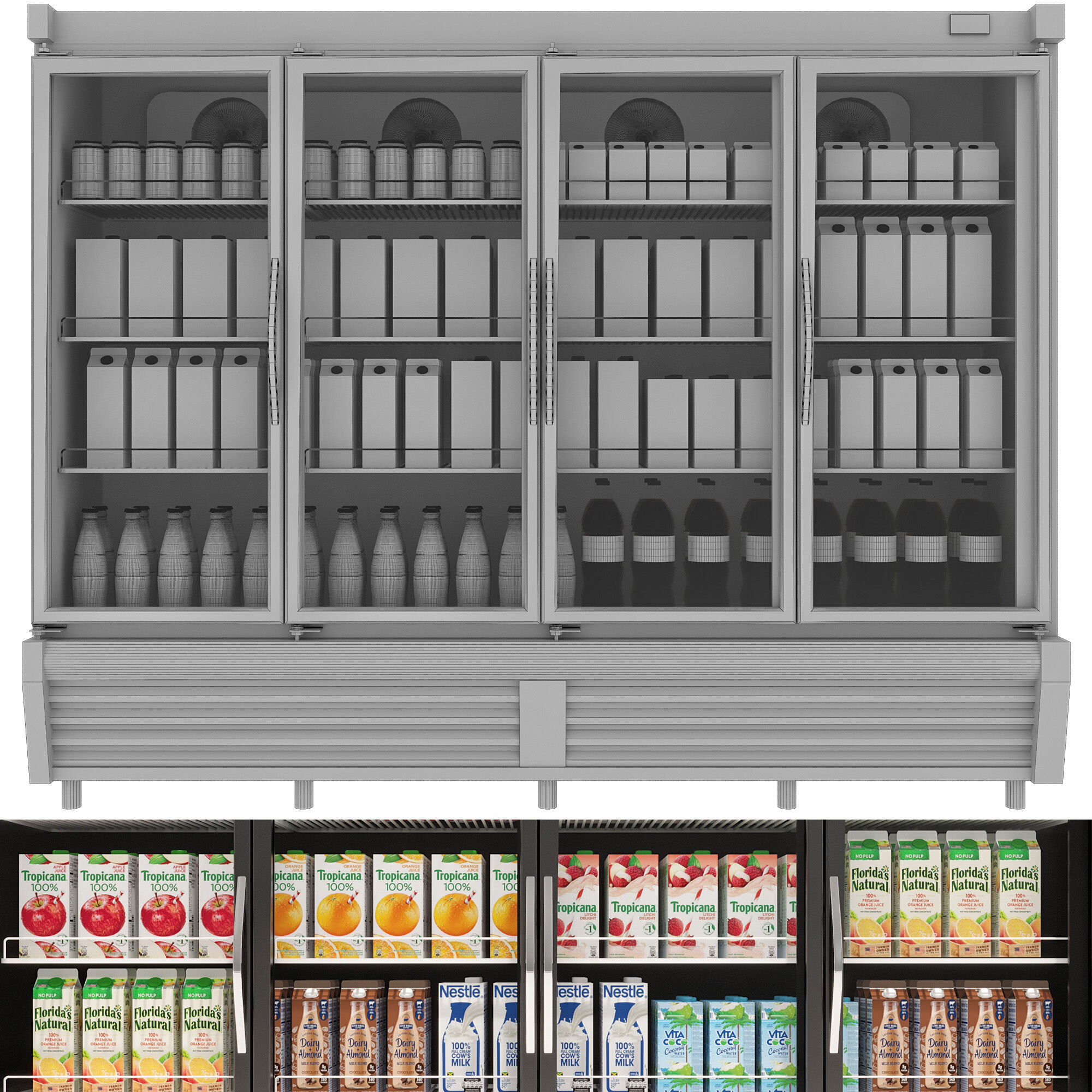 SUPERMARKET FRIDGE SHOWCASE NO3 A 3D model_11