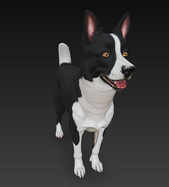 Dog Realistic 3D Model - Low Poly Realistic Low-poly 3D model_1