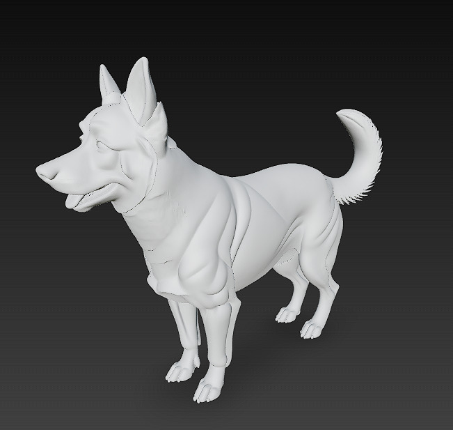 Dog Realistic 3D Model - Low Poly Realistic Low-poly 3D model_12